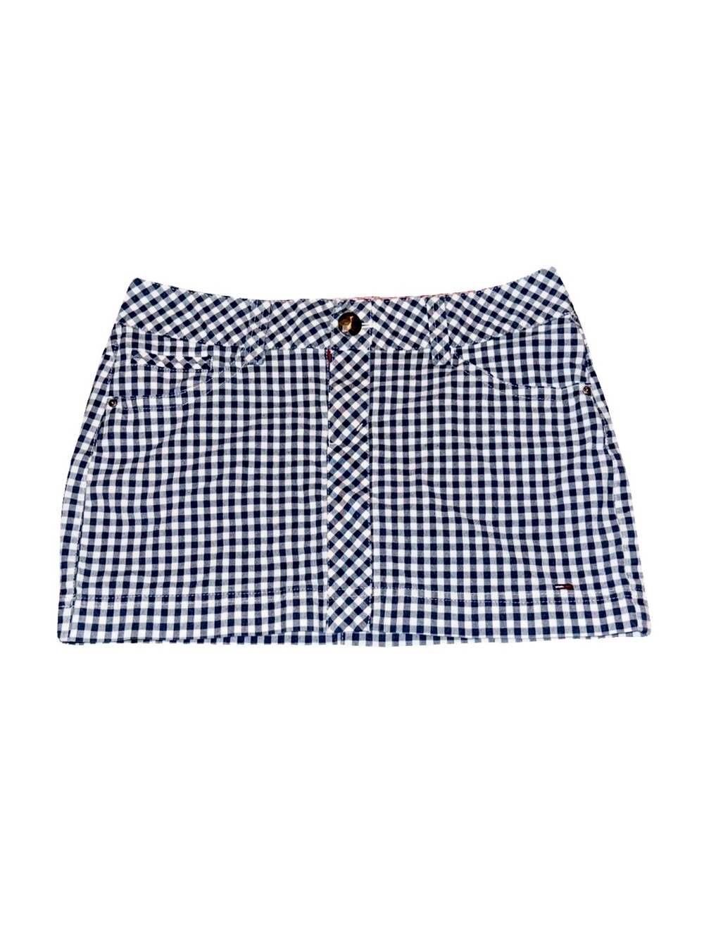 VTG TOMMY HILFIGER BLUE AND WHITE CHECKERED MINI SKIRT // SIZE MEDIUM💙